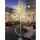 Copac decorativ sarbatori, Alb, iluminat 128 LED, 160 cm, lumina calda