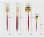 Set 4 tacamuri DeLuxe Auriu/Rosu, 28.3 x 14.7 x 4.5 cm