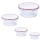 Set 4 caserole termorezistente, sticla, capac, Wellberg