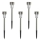 Set 5 x Lampa LED solara, argintie, IP 44, 30 cm