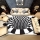 Covor alb/negru cu iluzie 3D, diametru 90 cm