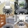 Covor alb/negru cu iluzie 3D, diametru 90 cm