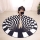 Covor alb/negru cu iluzie 3D, diametru 90 cm