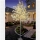 Copac decorativ sarbatori, Alb, iluminat 128 LED, 160 cm, lumina calda