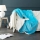 Patura cocolino cu blanita alba, Bleu