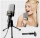 Microfon profesional Andowl QY-930, inregistrare vocala si karaoke, Negru