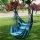 Hamac tip scaun cu bara de lemn, 2 perne, Verde/Albastru