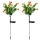 Set 2 x lampa solara, flori artificiale 