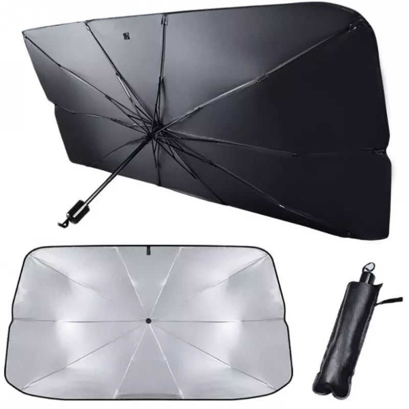 Parasolar pliabil tip umbrela pentru parbrizul masinii