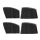 Set 4 parasolare retractabile auto, geamuri laterale, Negru