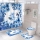 Set baie 4 piese: perdea, covorase si husa de toaleta, Blue Butterflies