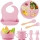 Set hranire bebe 8 piese, termorezistente, silicon, fara BPA