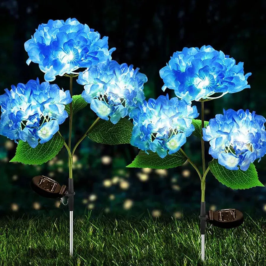 Set 2 x Lampa solara Hortensie 70 cm, lumina calda