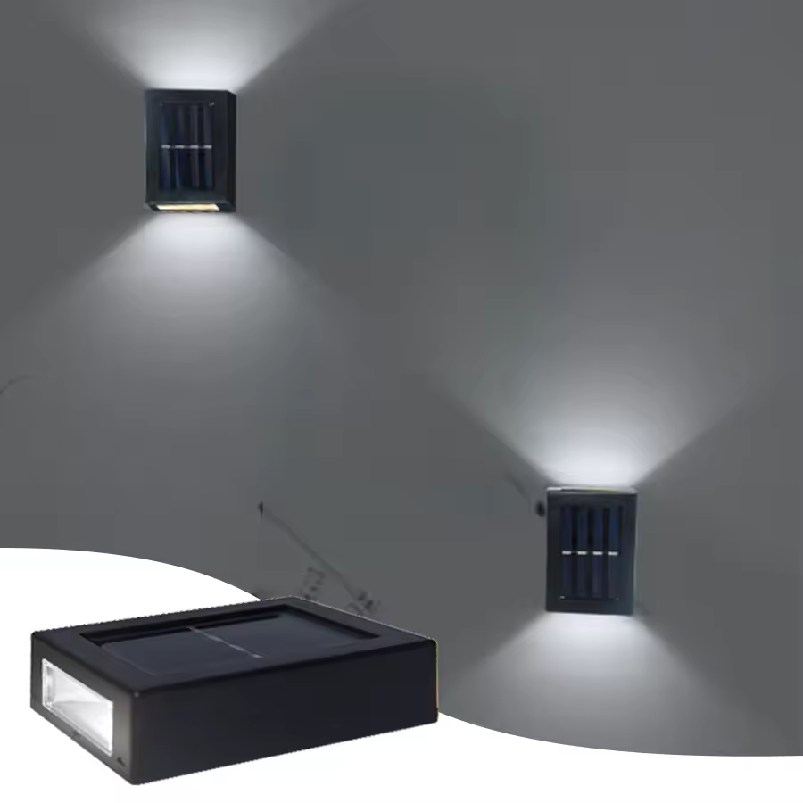 Set 4 x lampa solara cu lumina bidirectionala