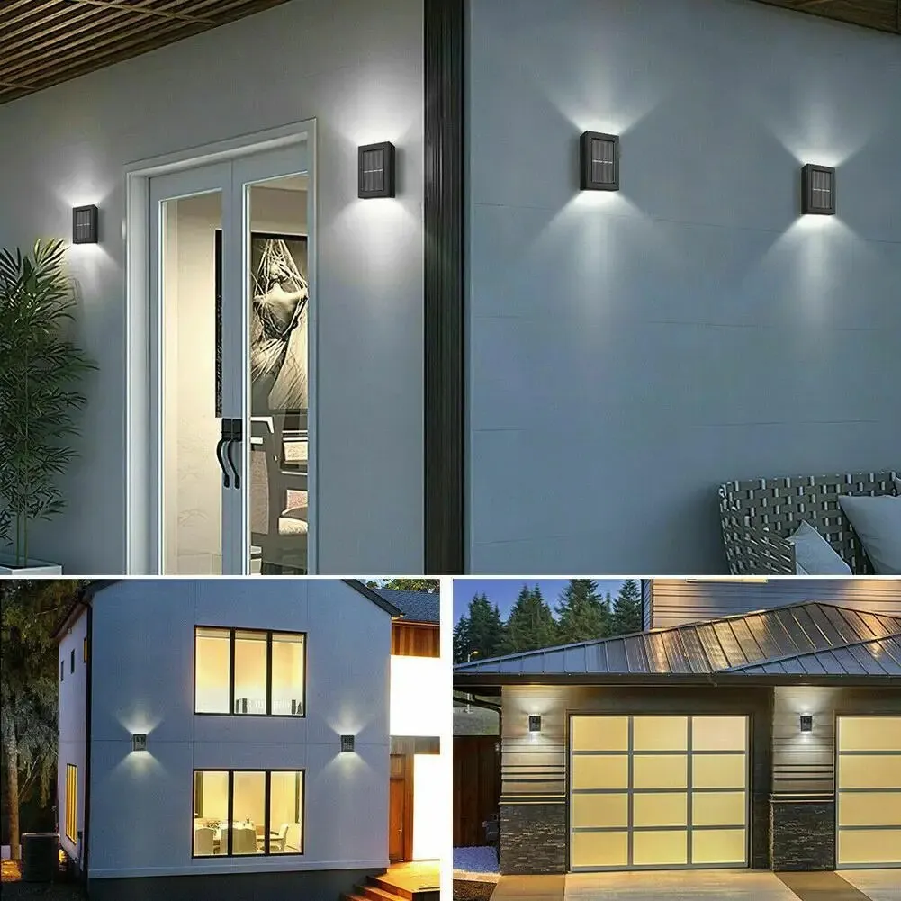Set 4 x lampa solara cu lumina bidirectionala
