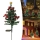 Lampa solara LED de Craciun, brad impodobit 68 cm