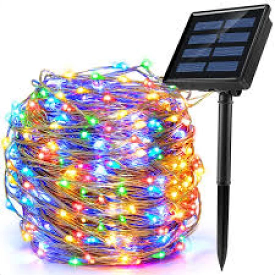Instalatie solara 300 LED, 30 metri, telecomanda
