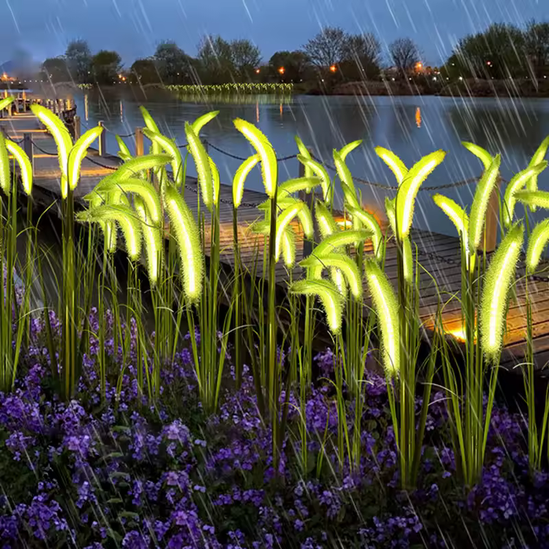 Set 2 x Lampa solara tip iarba verde ornamentala