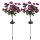 Set 2 x Lampa solara Trandafiri Roz, 7 flori LED, IP66