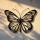 Decoratiune solara metalica, forma de fluture 34x26 cm, Negru