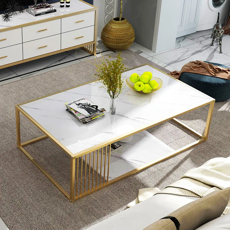 Masuta cafea dreptunghiulara, aspect marmura, 120x60x43 cm