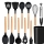 Set 12 ustensile din silicon, pentru gatit - Negru
