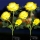 Set 2 x Lampa solara Trandafir Galben, 3 flori LED