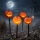 Set 2 lampi solare LED pentru gradina, Dovleac