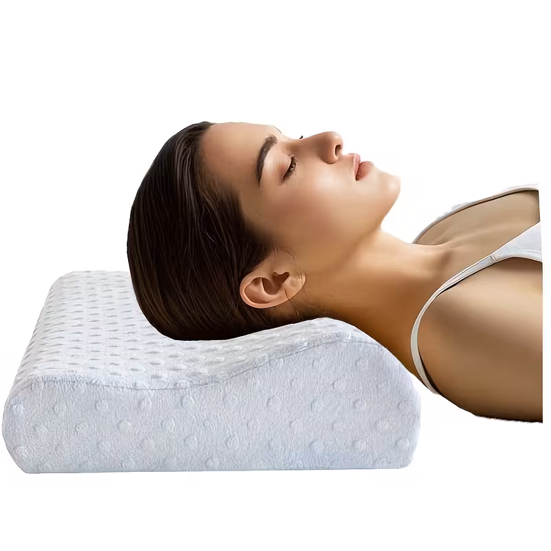 Perna cervicala ergonomica, invelis din bumbac
