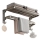 Suport pliabil prosoape 60 cm, aluminiu, 2 niveluri, gri