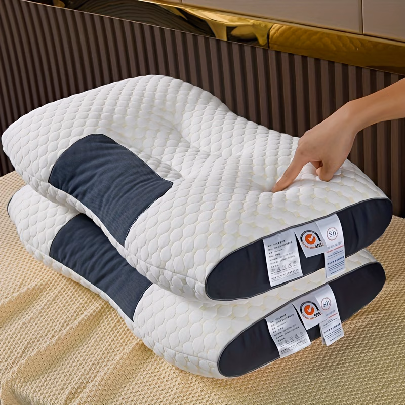 Set 2 x Perna cervicala ergonomica, invelis din bumbac tricotat