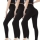 Set 3 colanti vatuiti, 1200 DEN, Negru, Marime universala