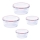 Set 4 caserole termorezistente, sticla, capac, Wellberg