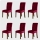 Set 6 huse pentru scaune, elastice si catifelate, Visiniu