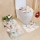 Set baie 4 piese: perdea, covorase si husa de toaleta, Orange Muse