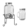 Borcan din sticla cu robinet si suport 4 litri + Pahar tip borcan 600 ml