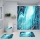 Set baie 4 piese: perdea, covorase si husa de toaleta, Geode Marble