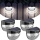 Set 4 x Lampa solara exterior, 6 LED, senzor, lumina rece, Negru